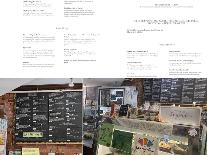 Claire's Corner Copia Menu