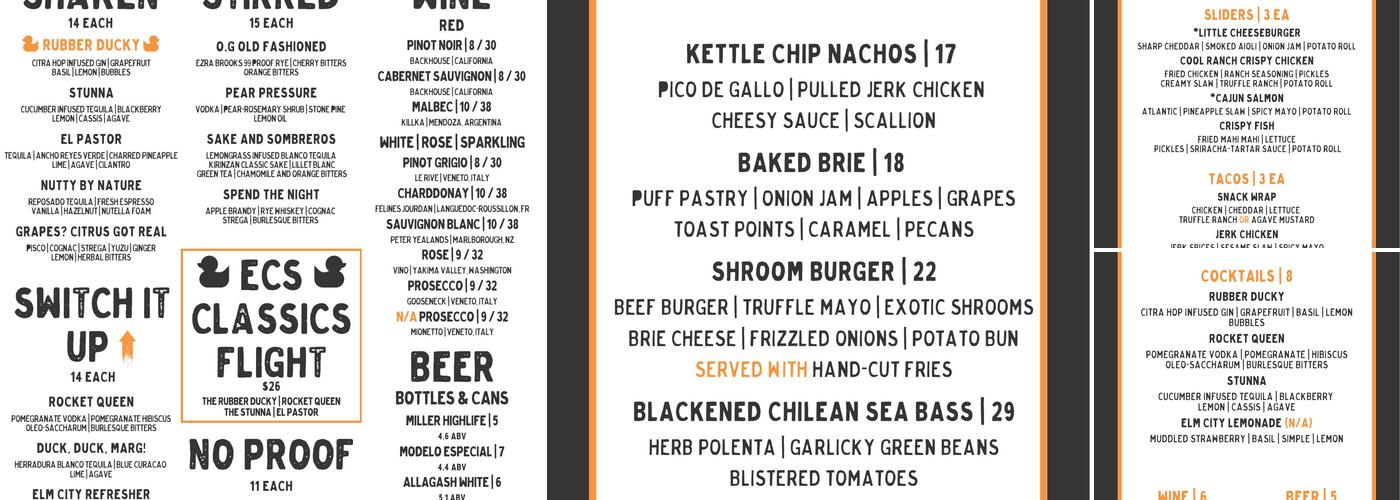 Elm City Social Menu