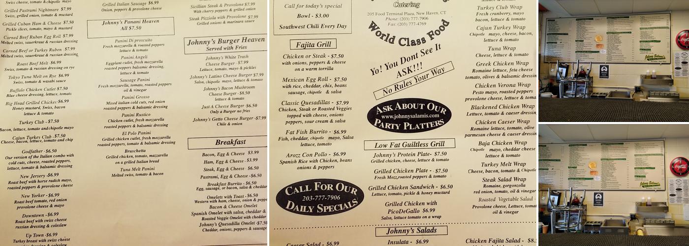 Johnny Salami's World Class Menu