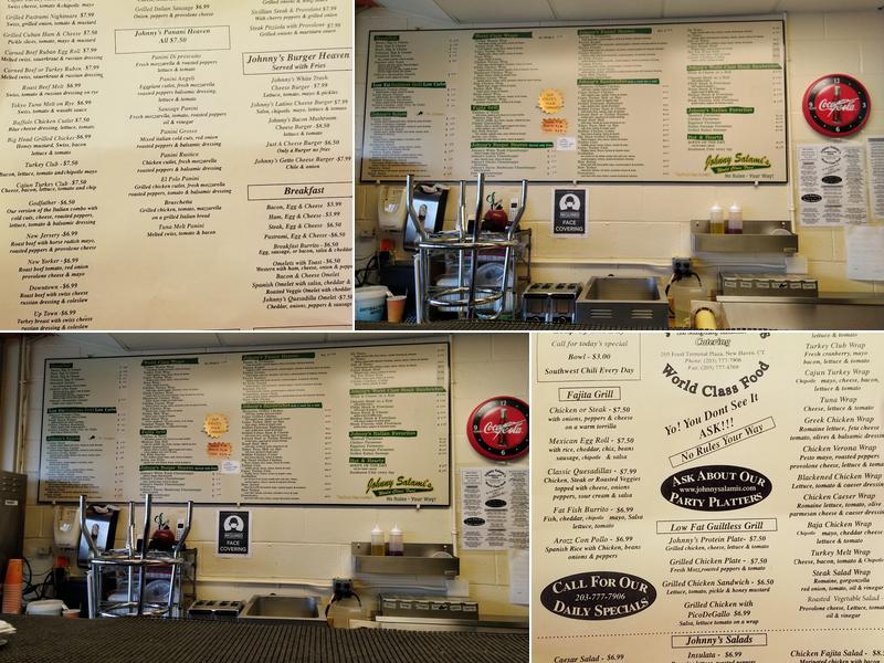 Johnny Salami's World Class Menu