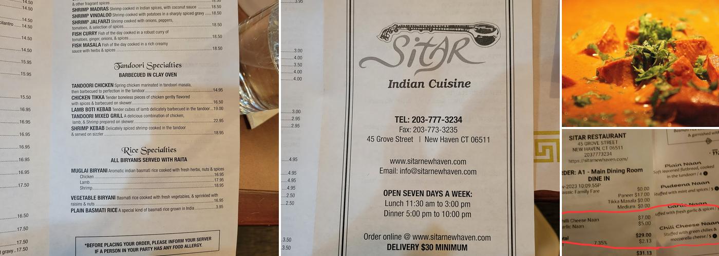 Sitar Menu