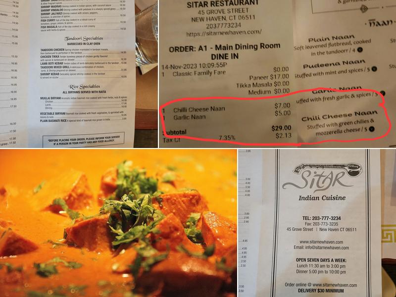 Sitar Menu
