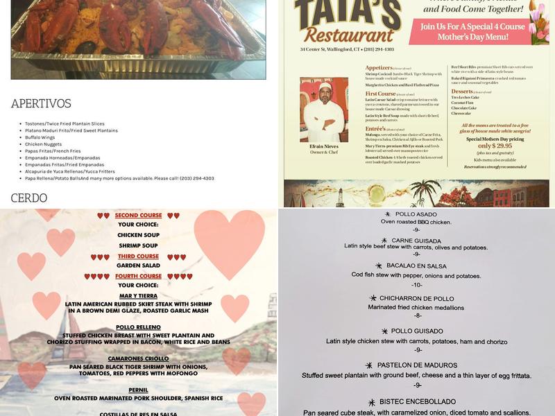 Tata's Restaurant Menu