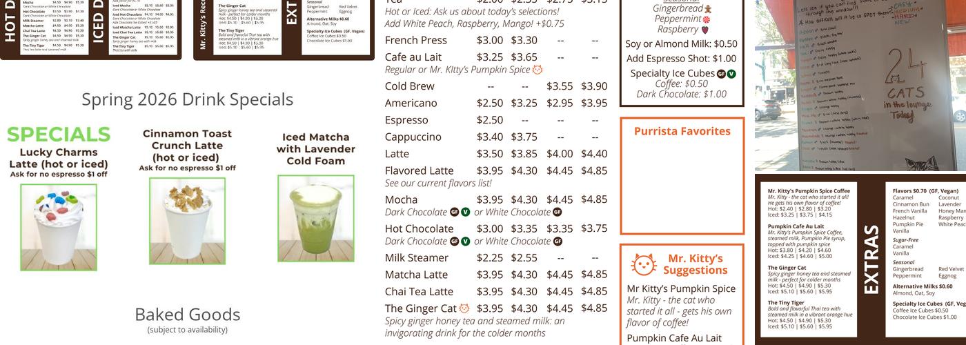 Mew Haven Cat Cafe Menu