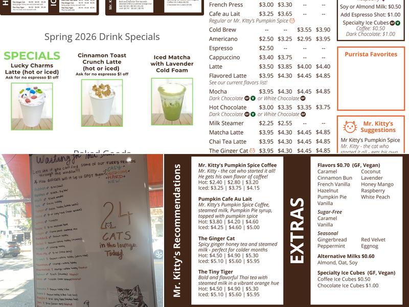 Mew Haven Cat Cafe Menu