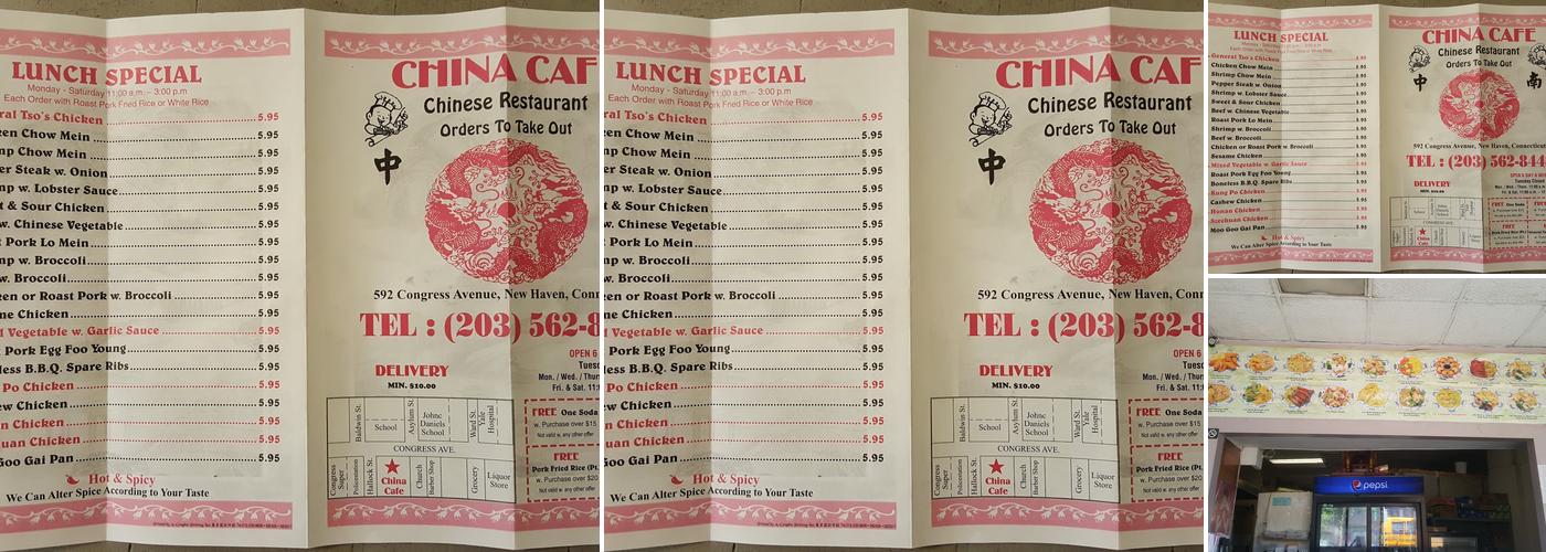 China Cafe Menu