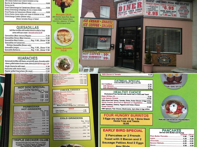Four Burritos Diner Menu