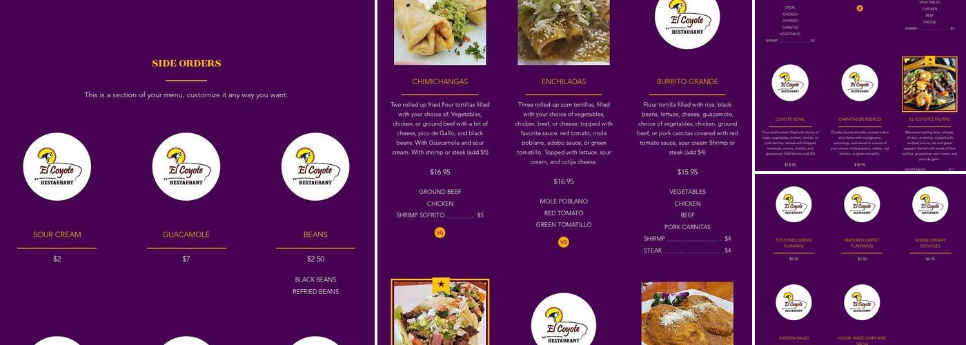 El Coyote Monroe Menu