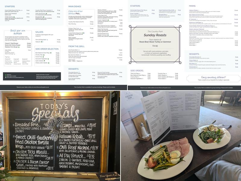 The Country Park Inn Menu