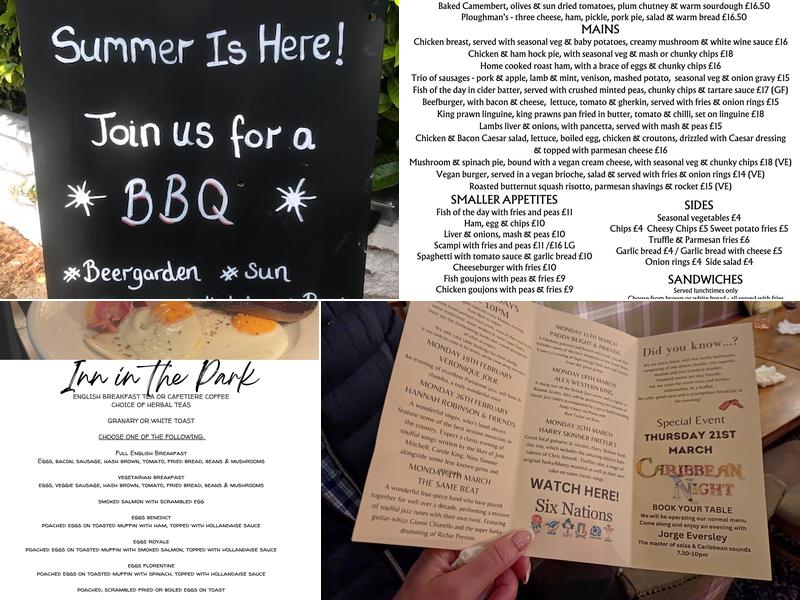 Inn In The Park Menu