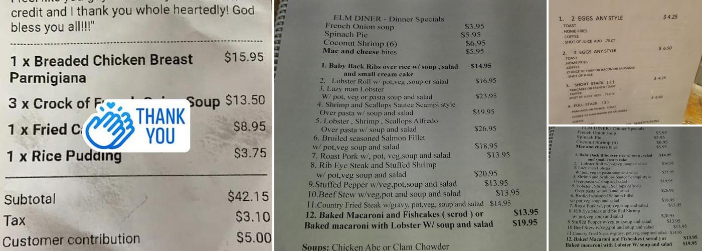 Elm Diner Menu