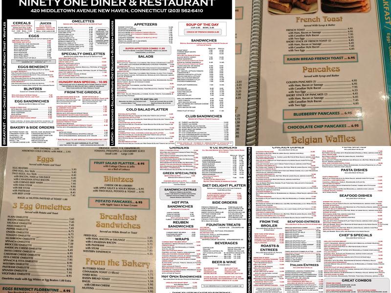 91 Diner Restaurant, New Haven Menu, Reviews (211), Photos (27