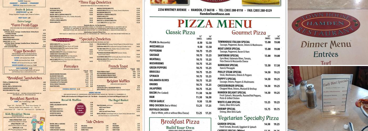Hamden Town House Menu