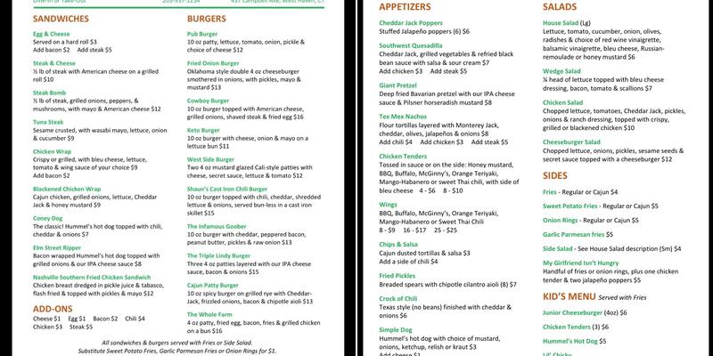 Johnny's Grill Menu
