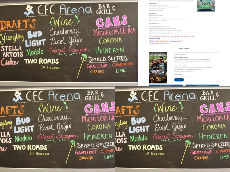 CFC Arena Menu