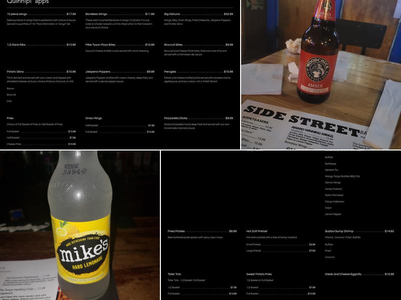 Side Street Bar & Grill Menu