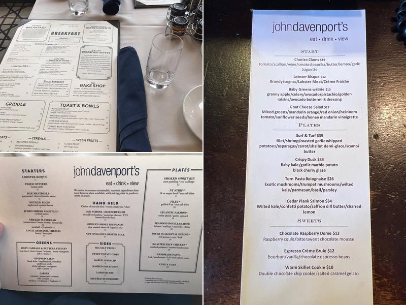 John Davenport's Restaurant Menu