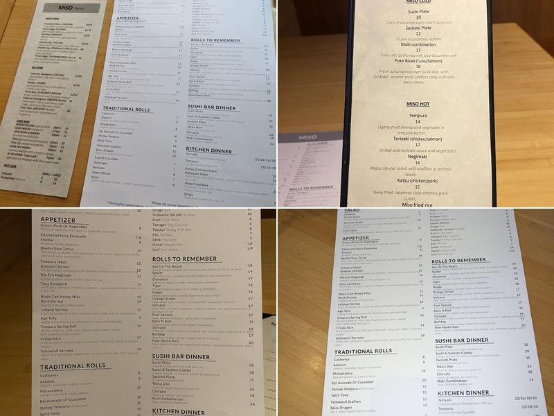 Miso Restaurant Menu