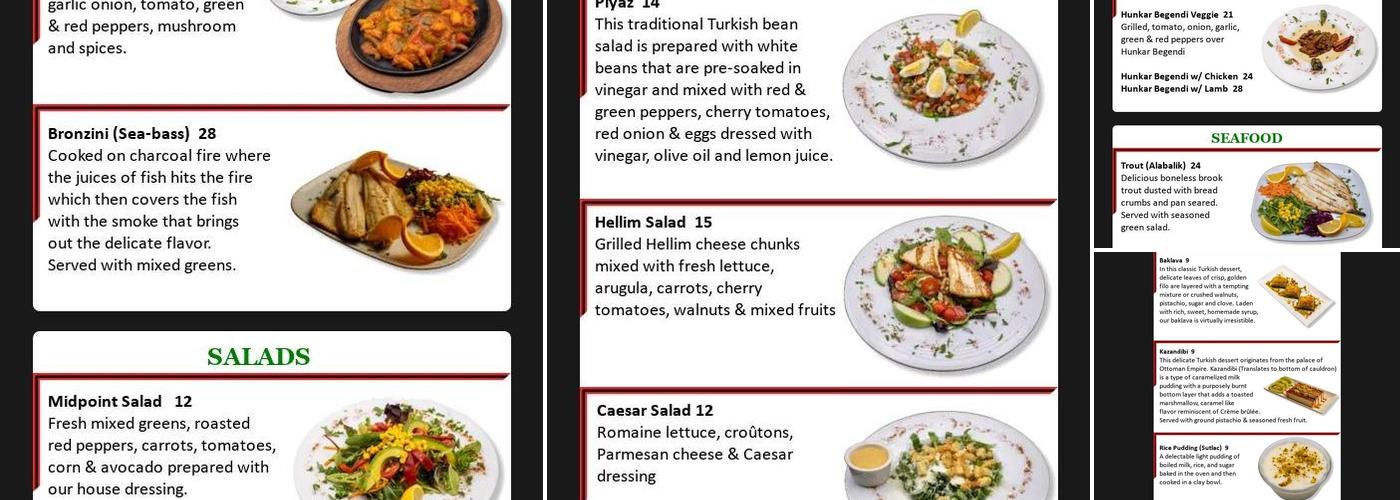 Midpoint Istanbul Fine Dining Menu