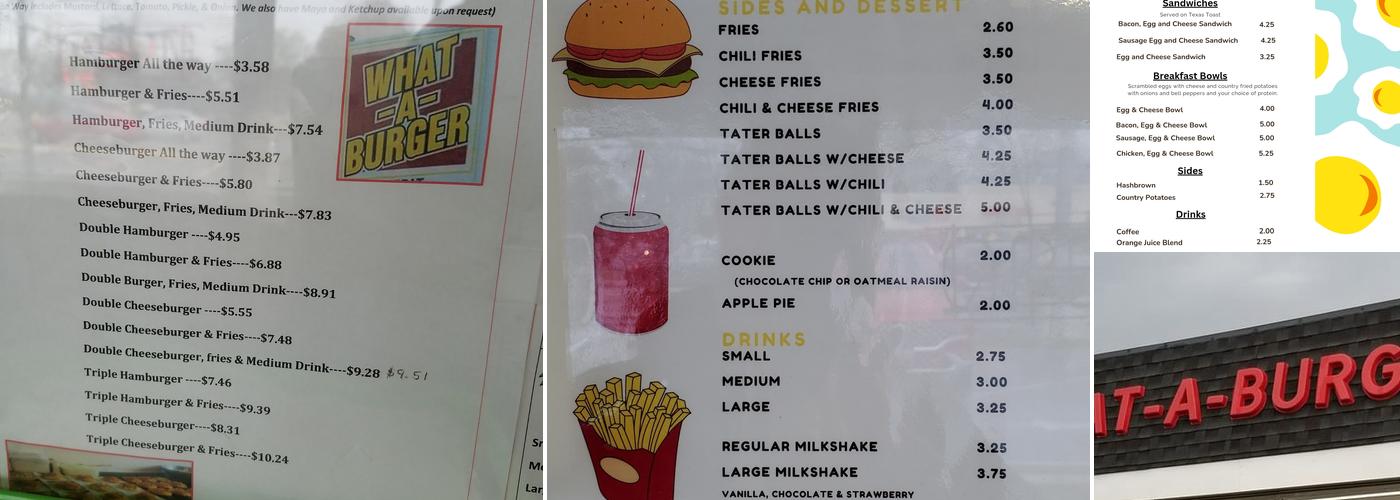 What-A-Burger Menu