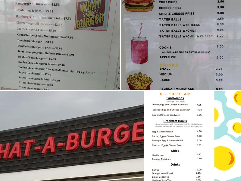 What-A-Burger Menu