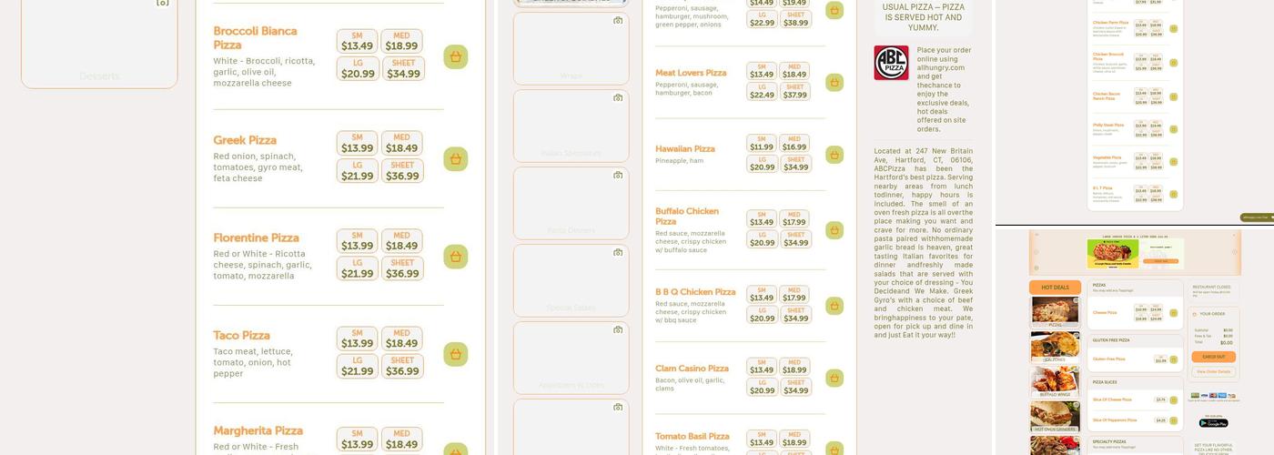 ABC Pizza House Menu