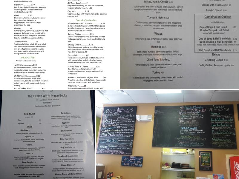 The Lizard Cafe Menu