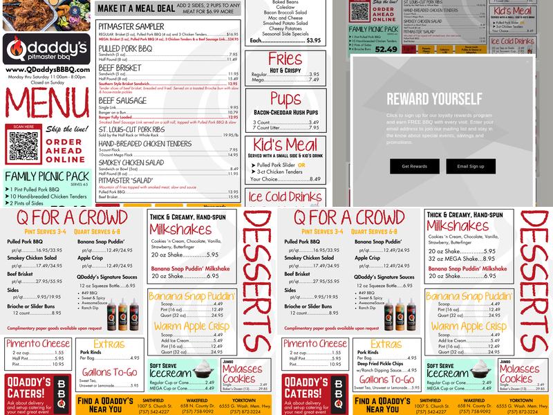 Q Daddy's Pitmaster BBQ Menu