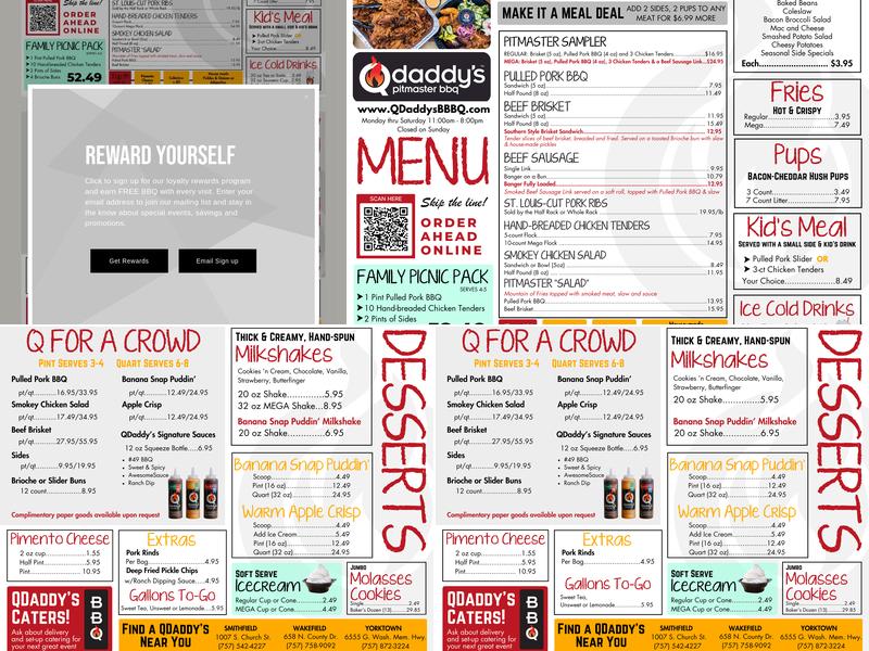 Q Daddy's Pitmaster BBQ Menu