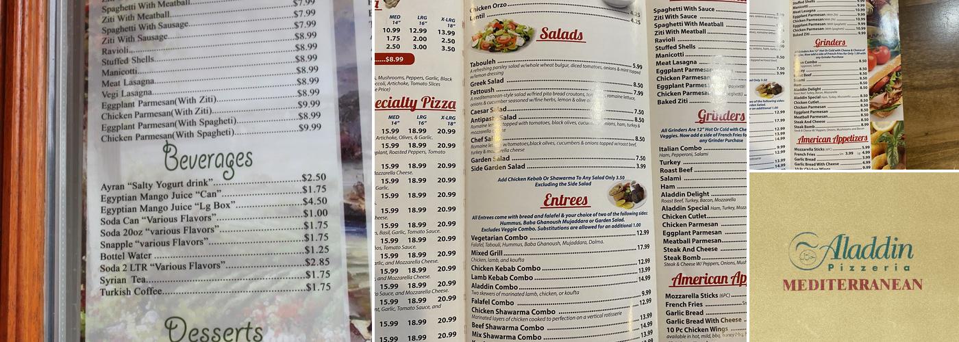 Aladdin Halal Menu