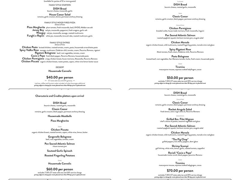Sorella Menu