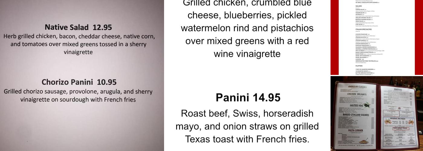 Savvis pizza restaurant Menu