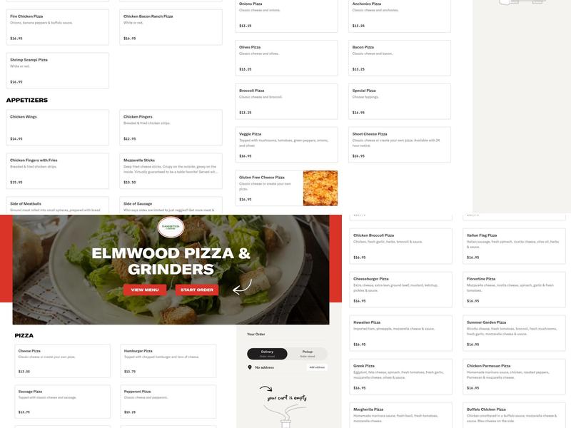 Elmwood Pizza & Grinders Menu