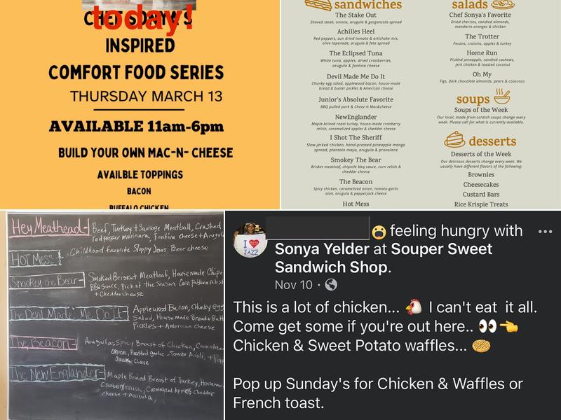 Souper Sweet Sandwich Shop Menu