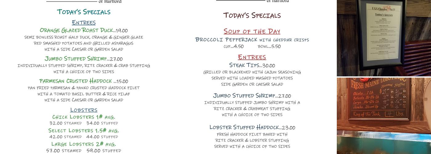 U.S.S. Chowder Pot IV Menu