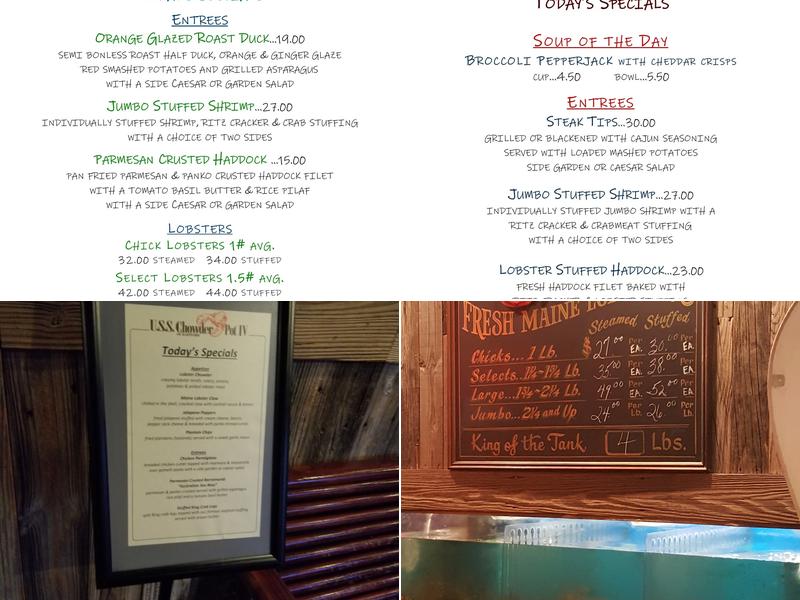 U.S.S. Chowder Pot IV Menu