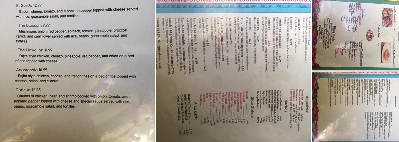 El Cabrito Menu