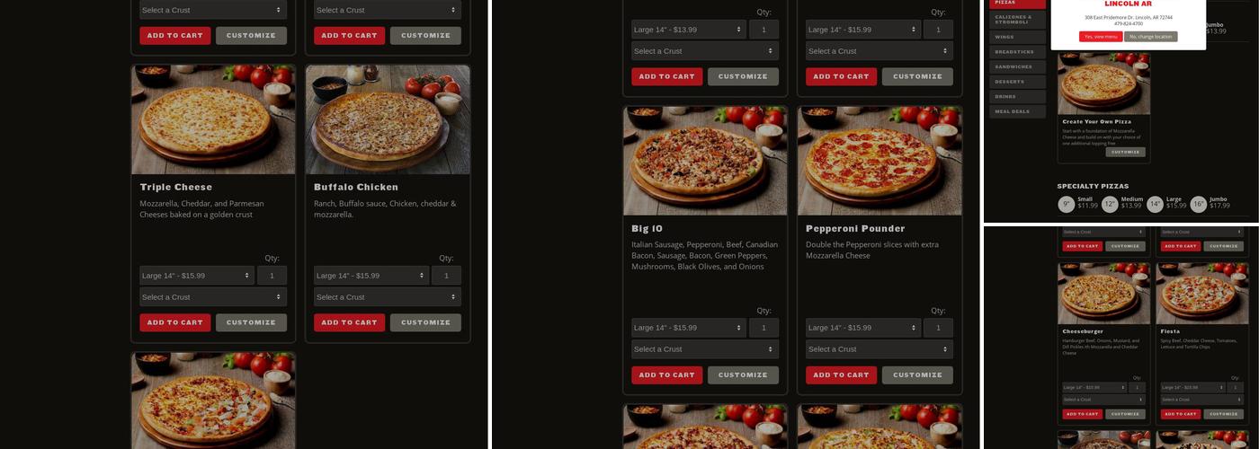 Simple Simon's Pizza Menu