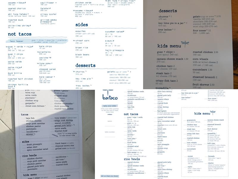 bartaco Menu
