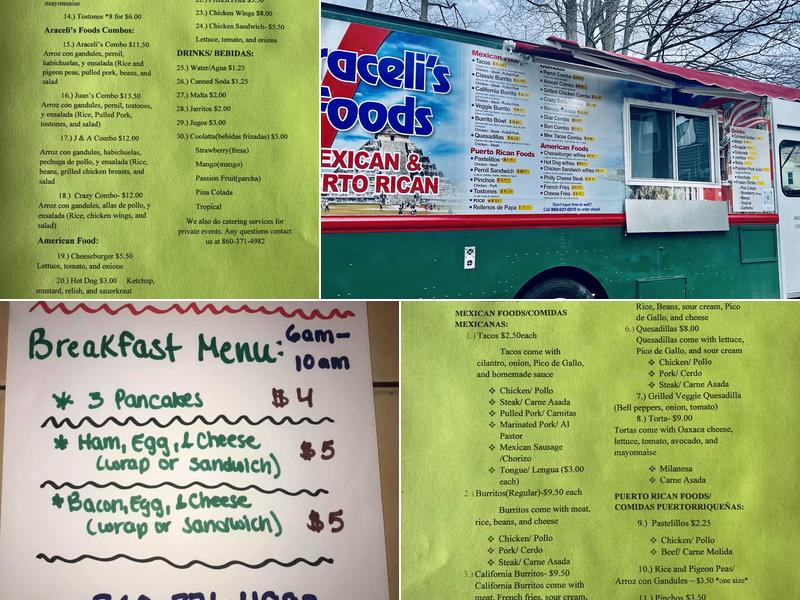Aracelis foods Mexican and Puerto Rican Menu
