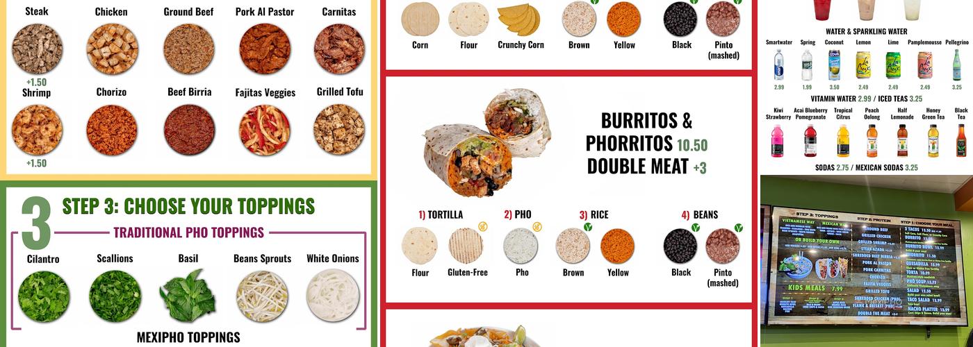 MexiPHO - Mexican Vietnamese Fusion Menu