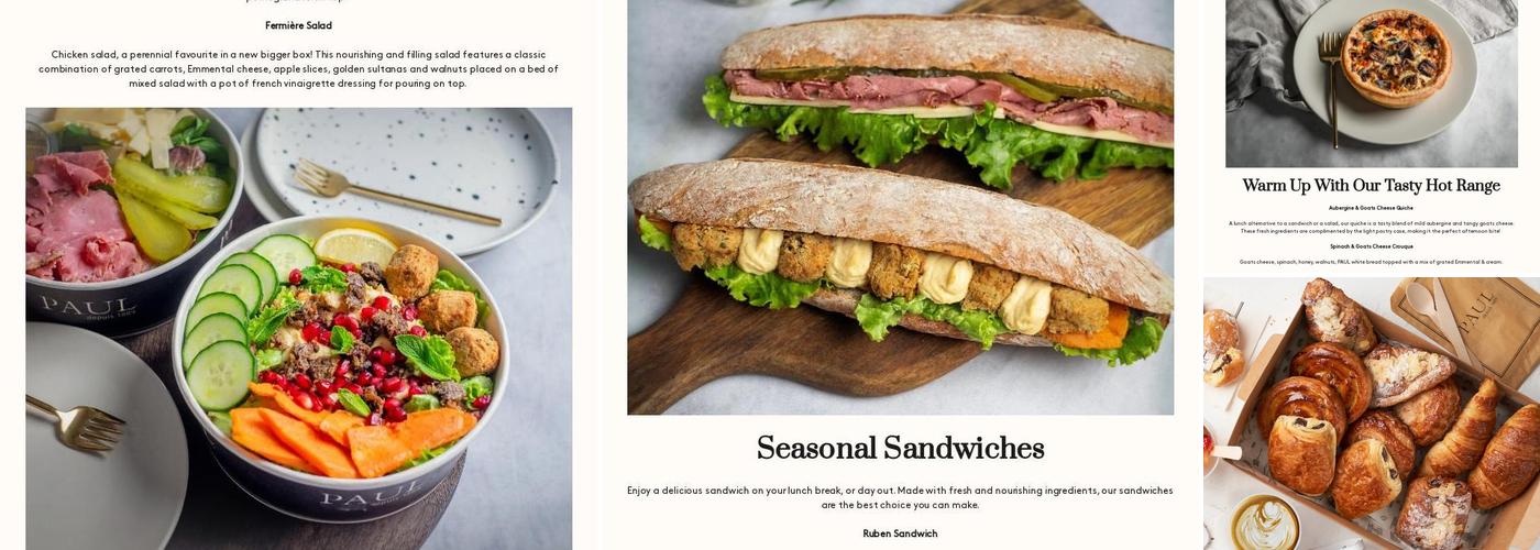 PAUL Notting Hill Gate Menu