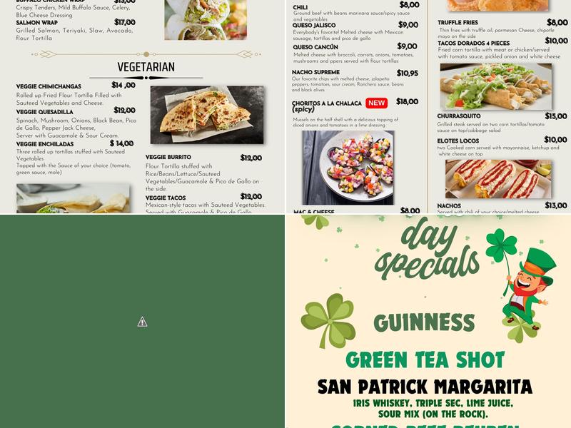 Tequila's. LF Menu