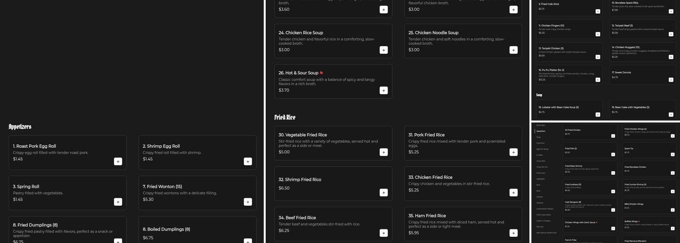 New China House Menu