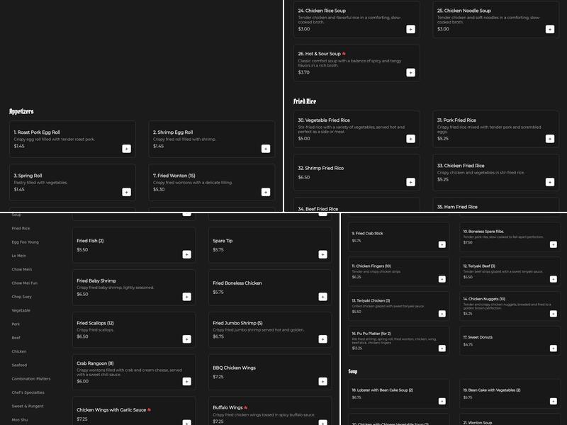 New China House Menu