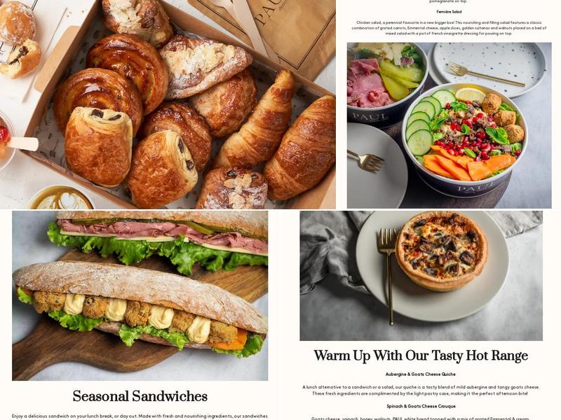 Paul Canary Wharf Menu