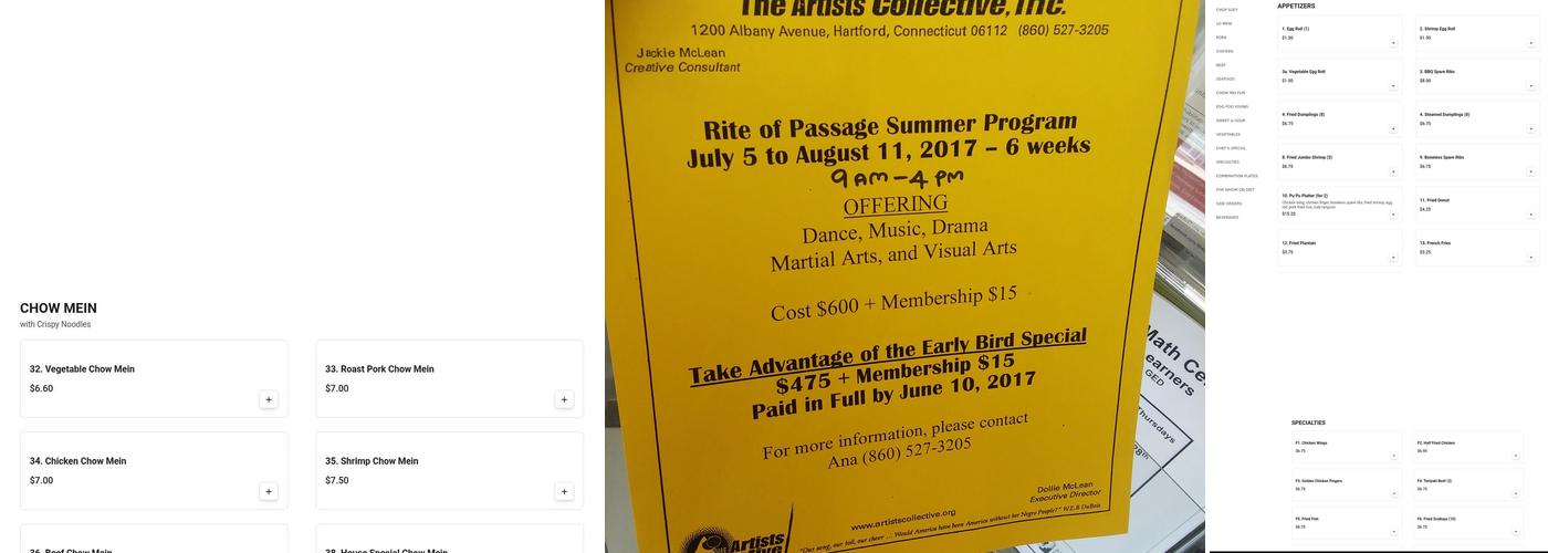 Wei Mei Chinese Restaurant Menu