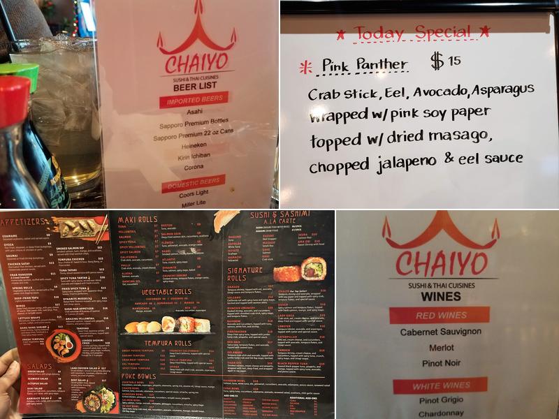 Chaiyo Sushi & Thai Menu
