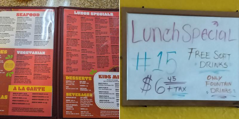 Con Sabor a México Menu