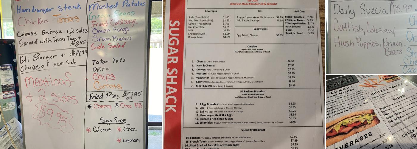 West Fork Cafe Menu
